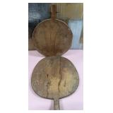 486 - TWO WOODEN CHEESE BOARDS