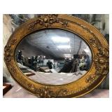 11 - VINTAGE OVAL WALL MIRROR FRAMED (M36)