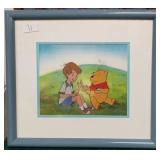 71 - DISNEY WINNIE-THE-POOH ART WITH COA FRAMED