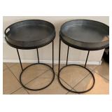 11 - TWO TRAY-TOP SIDE TABLES