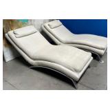 11 - TWO MODERN LEATHER CHAISE LOUNGES (A54)