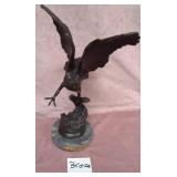 485 - J. MOIGNIEZ  EAGLE BRONZE SCULPTURE WITH COA