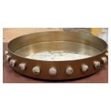 486 - DECORATIVE ROUND MIRRORED TRAY 16'DIA (Z117)