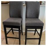11 - PAIR OF UPHOLSTERED COUNTER STOOLS