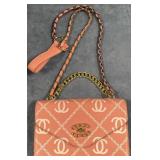 PP -CHANEL PINK/WHITE CHAIN STRAP (UNAUTHENTICATED