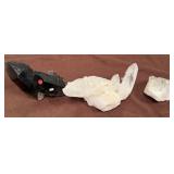 486 - THREE COLLECTIBLE CRYSTALINE ROCKS (Z65)