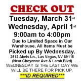 AUCTION PICK UP DAYS & HOURS