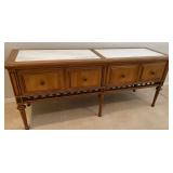 11 - VINTAGE MARBLE TOP SIDEBOARD / CONSOLE