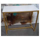 11 - CONSOLE TABLE WITH BRASS-TONE BASE