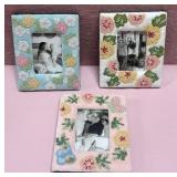 43 - COLORFUL BEADED FLORAL PHOTO FRAMES
