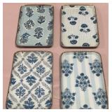 43 - BLUE FLORAL TRINKET DISH SET