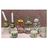 43 - SPRING FLORAL JARS CANDLE HOLDERS