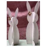 9 - RUSTIC WOODEN BUNNY DECOR SET