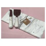 43 - MARBLE CHEESE BOARD KNIFE SET