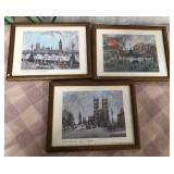 11 - THREE PIECES FRAMED ART 8.5X9' (M34)