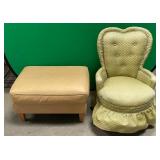11 - BOUDOIR CHAIR & OTTOMAN (A44)