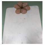 43 - MARBLE BOARD WITH PINK FLOWER HANDLE