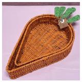 43 - CARROT SHAPED WOVEN SERVING TRAY