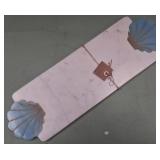 43 - MARBLE SERVING BOARD WITH SHELL HANDLES