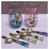 43 - FLORAL HANDLE SPREADER KNIFE SET