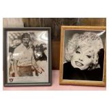 71 - TWO AUTOGRAPHED CELEBRITY PHOTOS FRAMED