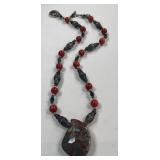 443 - JASPER & STERLING SILVER NECKLACE (R47)