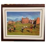 71 - ST ANDREWS GOLF COURSE ART FRAMED 25X32'