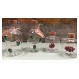 43 - DECORATIVE GLASS BOTTLES WITH FRUIT