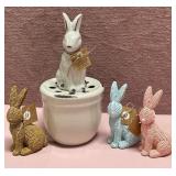 43 - DECORATIVE BUNNY FIGURINE SET