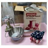 71 - ICE CREAM MACHINE, TEAPOT, GRINDER