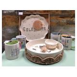 43 - CERAMIC SERVING SET WITH MUGS