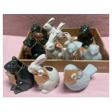 43 - CERAMIC BUNNY BIRD FIGURINE SET
