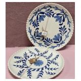 43 - BLUE WHITE CERAMIC PLATE SET