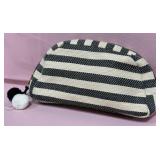 9 - STRIPED ZIPPER COSMETIC POUCH