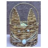 43 - WOVEN BUNNY BASKET DECOR PIECE
