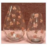 43 - FLORAL GLASS VASE DECOR SET