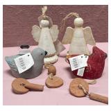 43 - RUSTIC ANGELS AND BIRD DECOR SET