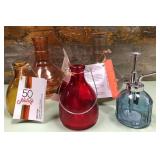 43 - DECORATIVE GLASS BOTTLES AND MISTER