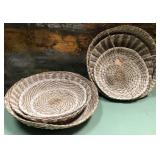 43 - WOVEN DECORATIVE BASKET TRAY SET