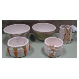 43 - EASTER BUNNY CERAMIC KITCHEN SET