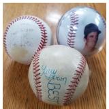 71 - THREE COLLECTIBLE BASEBALLS (E4)