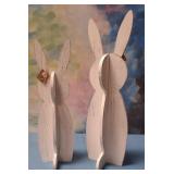 43 - RUSTIC WOODEN BUNNY DECOR SET