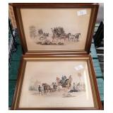 71 - TWO PIECES VINTAGE ART FRAMED 13X16'