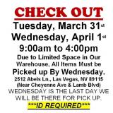 AUCTION PICK UP DAYS & HOURS