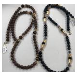 443 - TWO AGATE BEADED NECKLACES (R41)