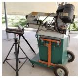 J - METAL CUTTING BAND SAW, PIPE ROLLERS