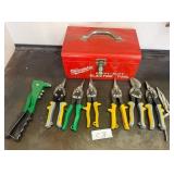 J - MILWAUKEE AVIATION SNIPS & TOOL BOX (C8)