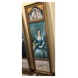 R - PORTRAIT ART PANEL WITH ORNATE MOLDING FRAME