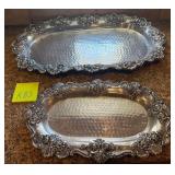 R - TWO SILVER PLATE  SERVING TRAYS (K83)