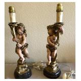 R - TWO FIGURAL STATUETTE TABLE LAMP BASES (P77)